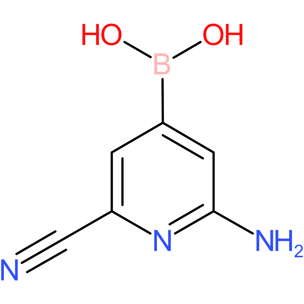 (2-amino-6-cyanopyridin-4-yl)boronic acid