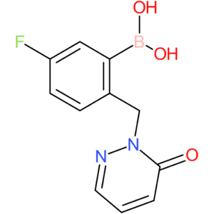 (5-fluoro-2-[(6-oxo-1,6-dihydropyridazin-1-yl)methyl]phenyl)boronic acid