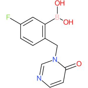 (5-fluoro-2-[(6-oxo-1,6-dihydropyrimidin-1-yl)methyl]phenyl)boronic acid