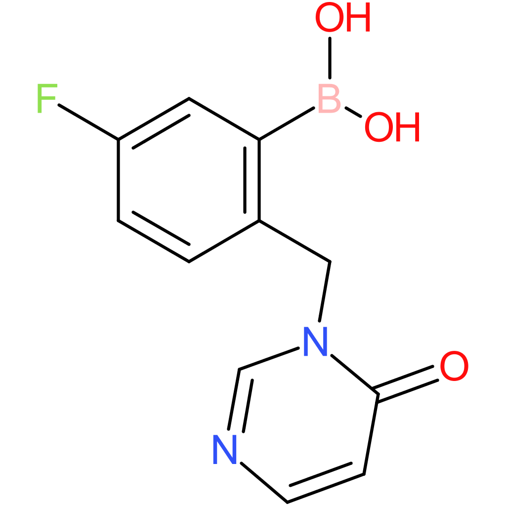 (5-fluoro-2-[(6-oxo-1,6-dihydropyrimidin-1-yl)methyl]phenyl)boronic acid