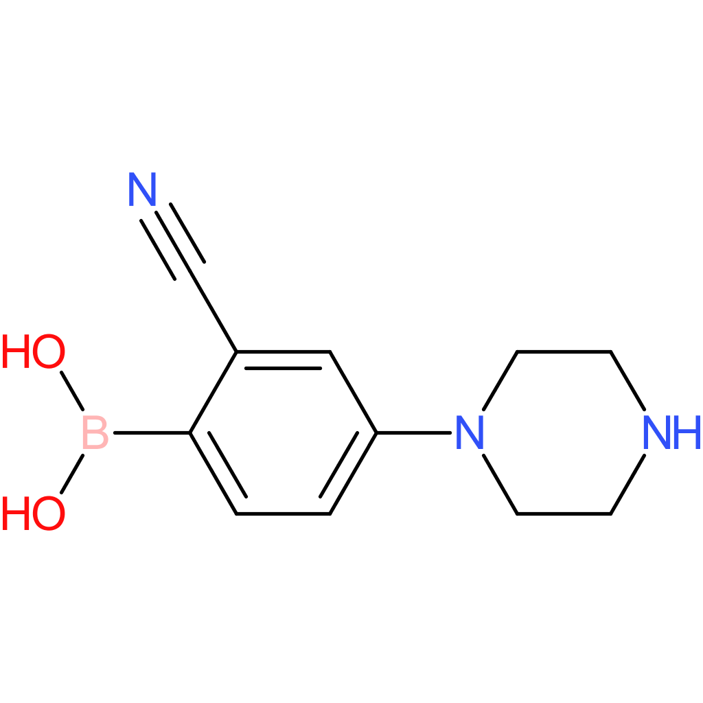2-cyano-4-(piperazin-1-yl)phenylboronic acid