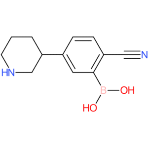2-cyano-5-(piperidin-3-yl)phenylboronic acid