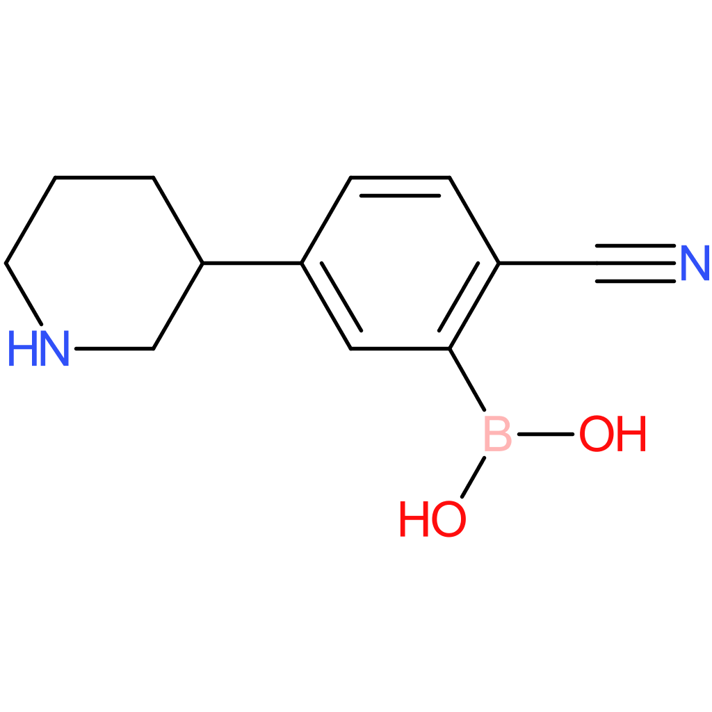 2-cyano-5-(piperidin-3-yl)phenylboronic acid