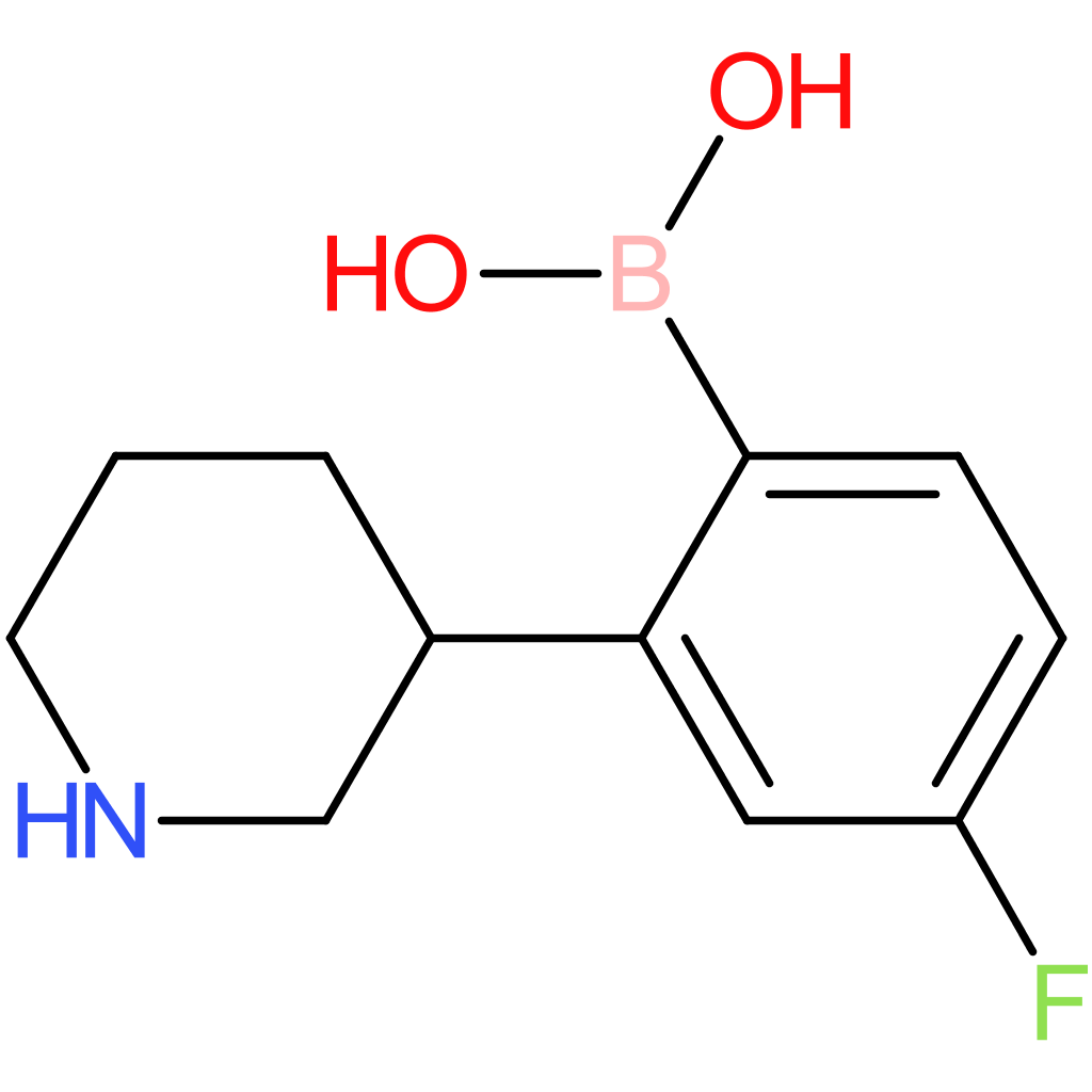 2-(piperidin-3-yl)-4-fluorophenylboronic acid