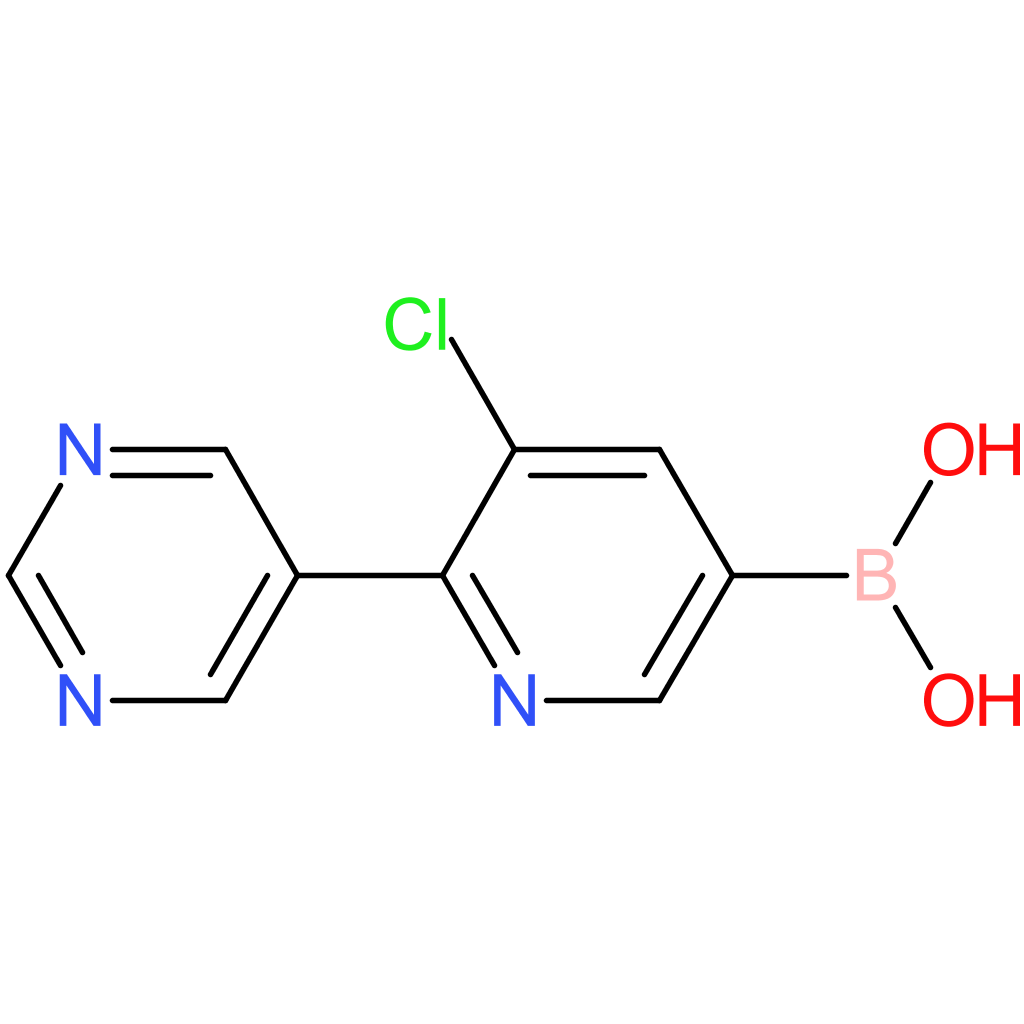 5-chloro-6-(5-pyrimidyl)pyridine-3-boronic acid