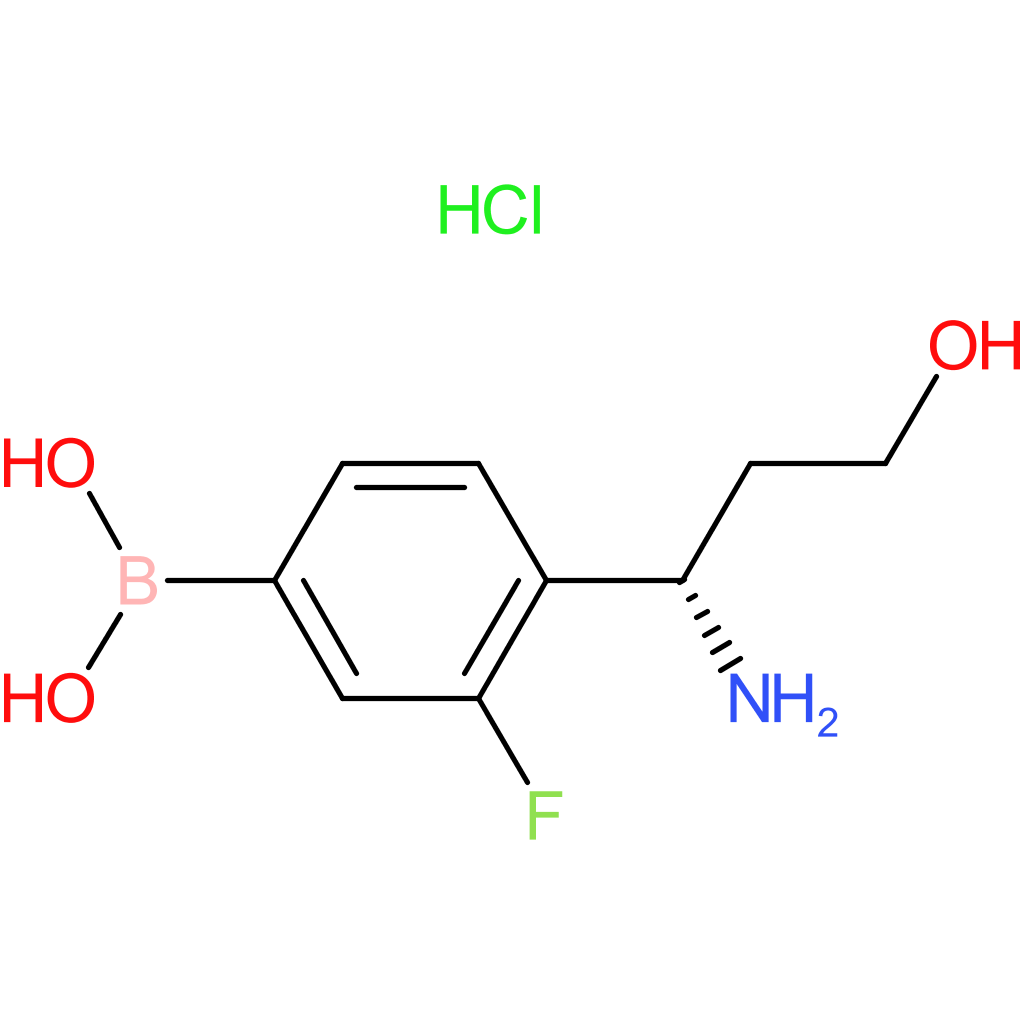 (4-[(1s)-1-amino-3-hydroxypropyl]-3-fluorophenyl)boronic acid hydrochloride