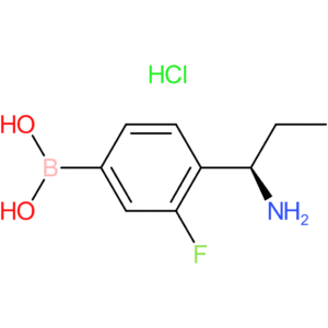 (4-[(1r)-1-aminopropyl]-3-fluorophenyl)boronic acid hydrochloride