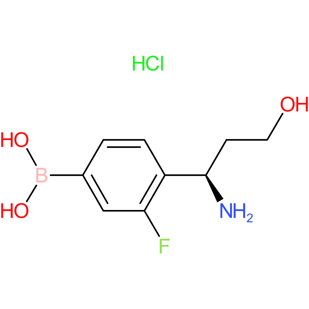 (4-[(1r)-1-amino-3-hydroxypropyl]-3-fluorophenyl)boronic acid hydrochloride