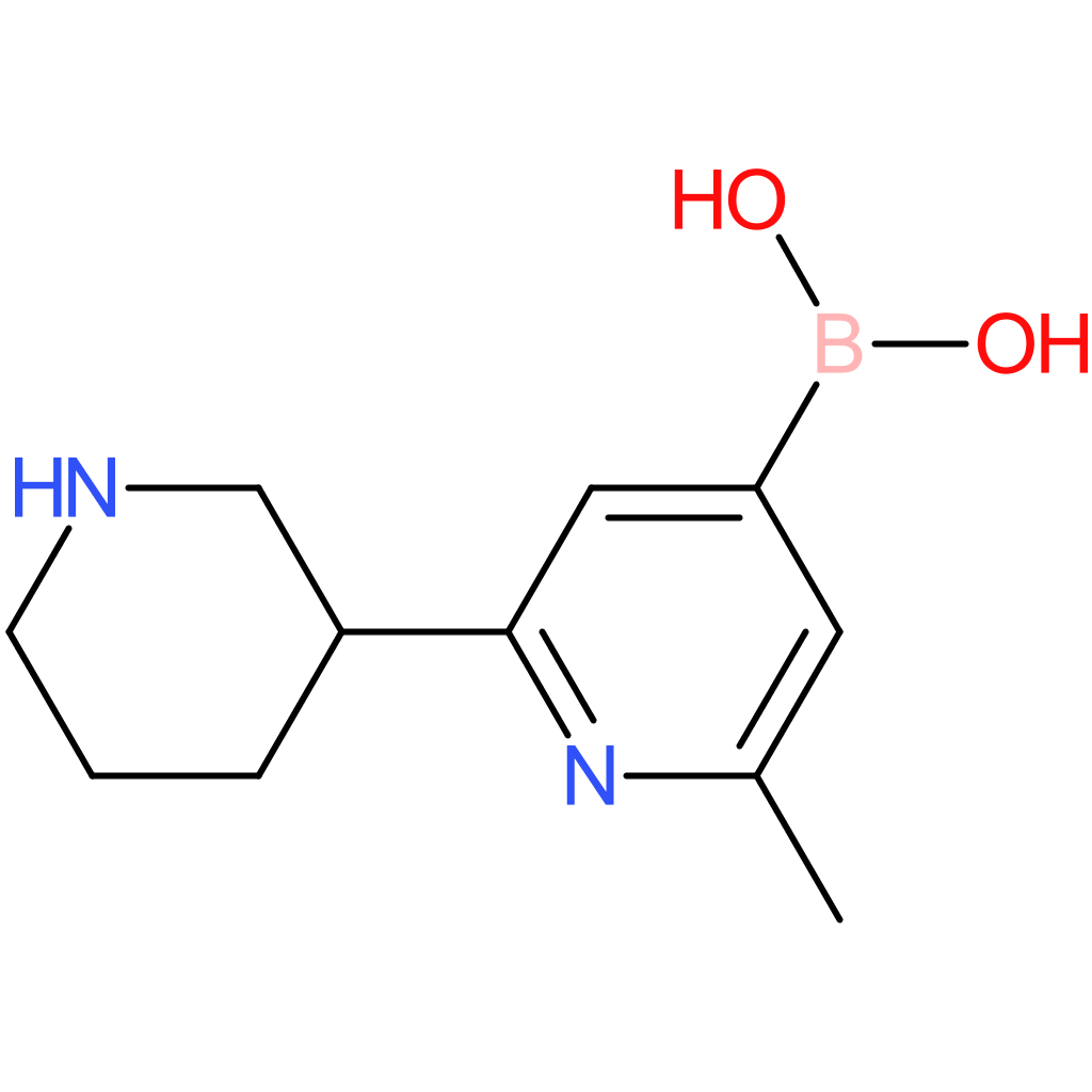 2-methyl-6-(piperidin-3-yl)pyridine-4-boronic acid