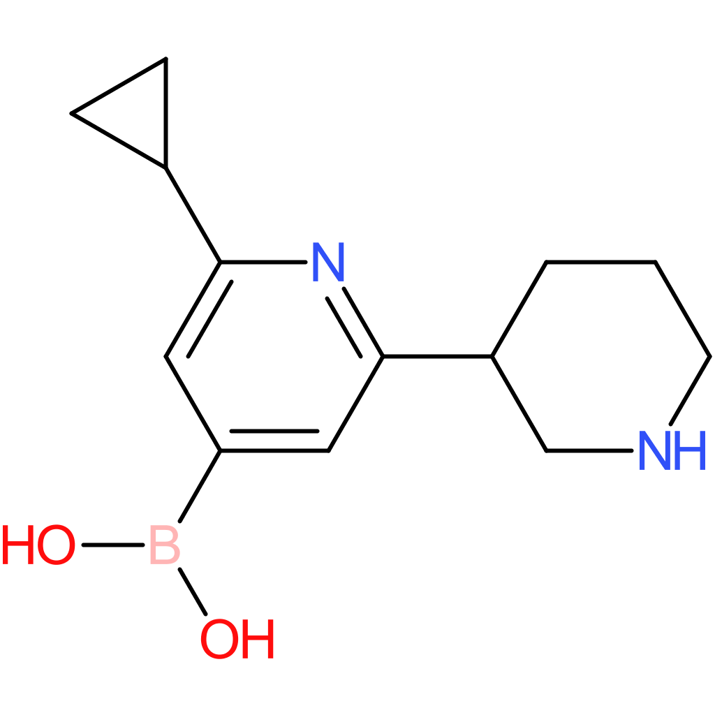 2-cyclopropyl-6-(piperidin-3-yl)pyridine-4-boronic acid