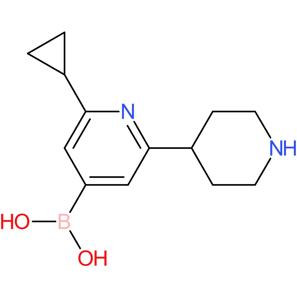 2-cyclopropyl-6-(piperidin-4-yl)pyridine-4-boronic acid
