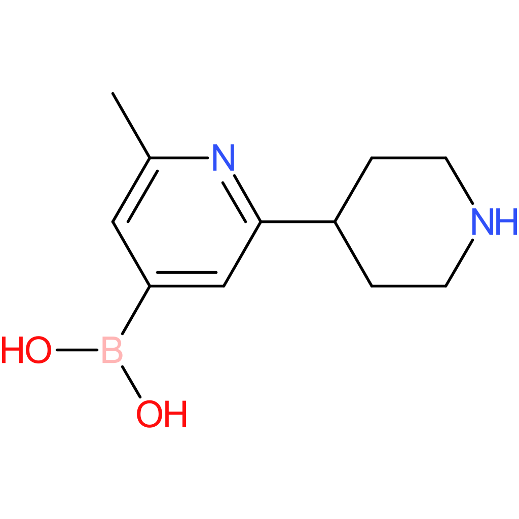 2-methyl-6-(piperidin-4-yl)pyridine-4-boronic acid