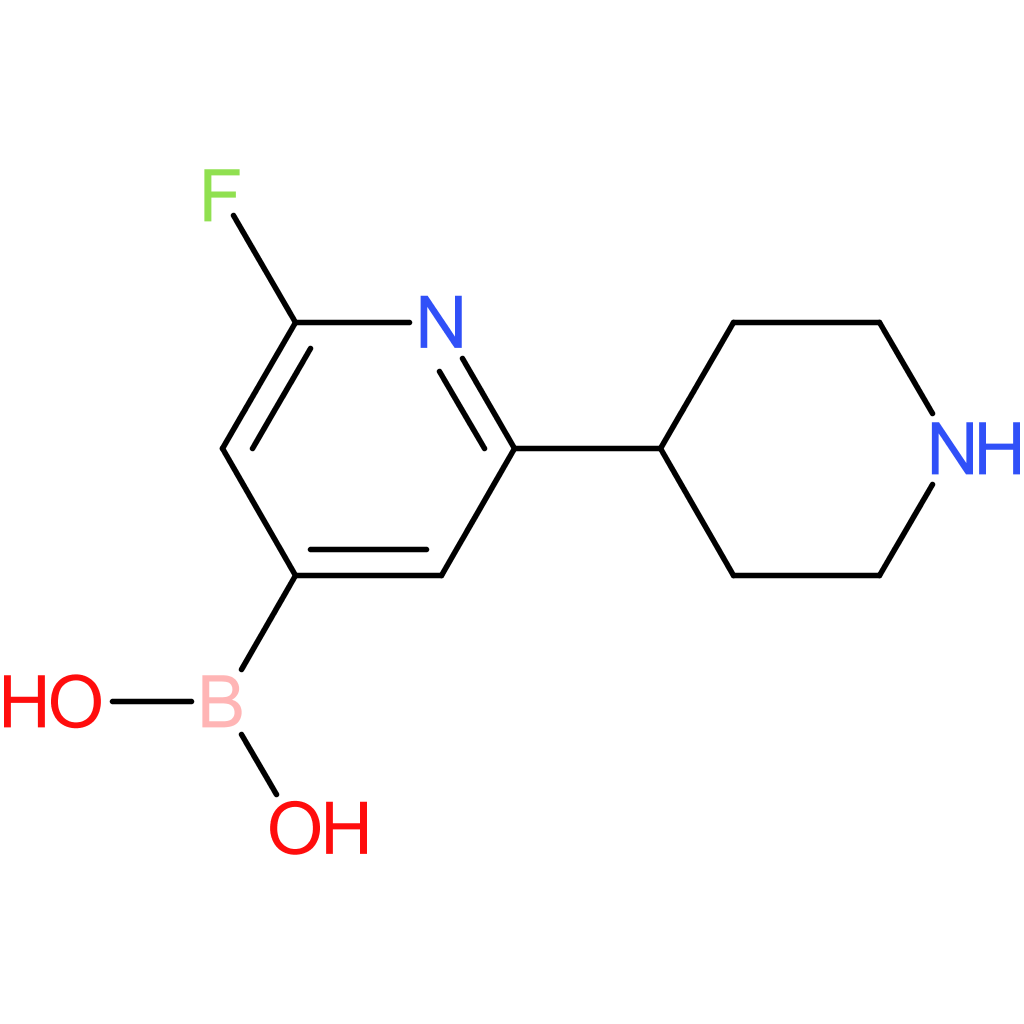 2-fluoro-6-(piperidin-4-yl)pyridine-4-boronic acid