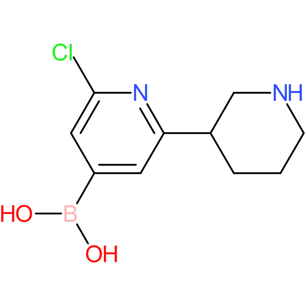 2-chloro-6-(piperidin-3-yl)pyridine-4-boronic acid