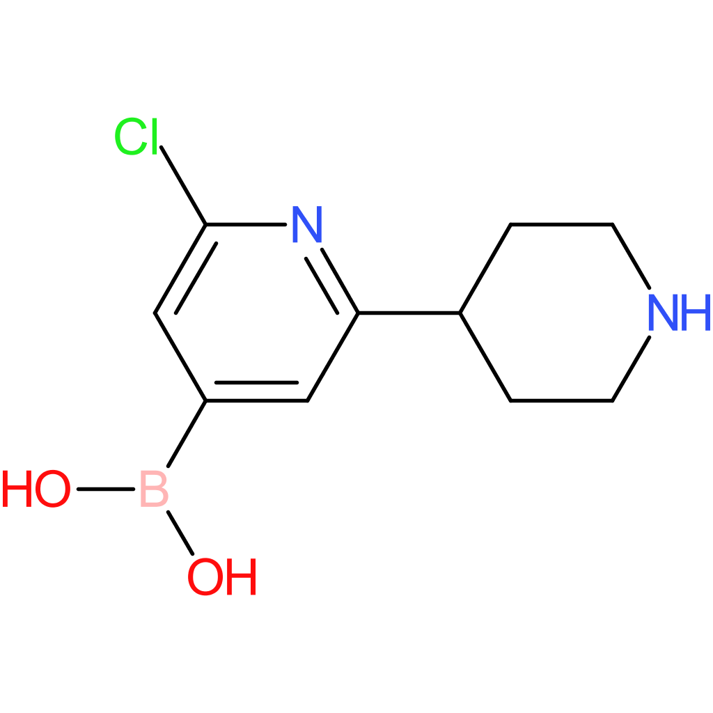 2-chloro-6-(piperidin-4-yl)pyridine-4-boronic acid