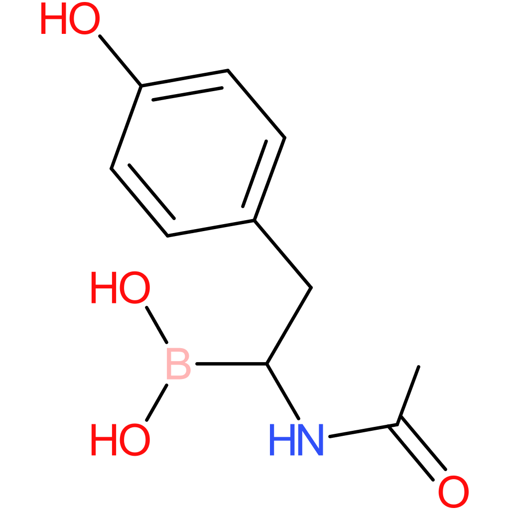 1-acetamido-2-(4-hydroxyphenyl)ethylboronic acid