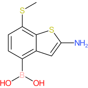 2-amino-7-(methylthio)benzothiophene-4-boronic acid