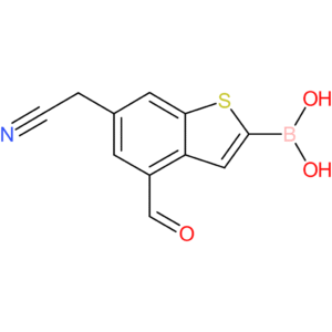 2-borono-4-formylbenzothiophene-6-acetonitrile