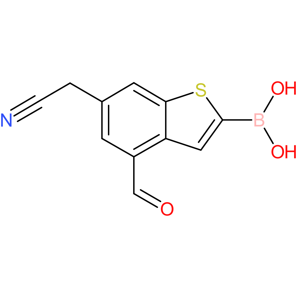 2-borono-4-formylbenzothiophene-6-acetonitrile