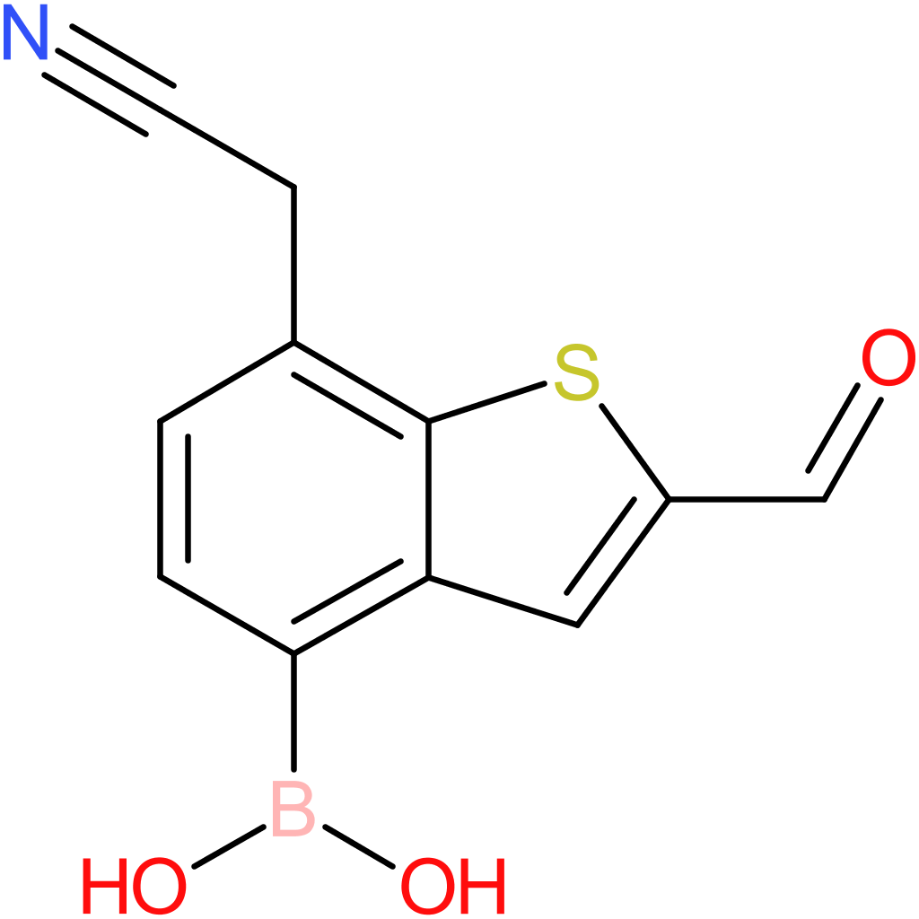 4-borono-2-formylbenzothiophene-7-acetonitrile