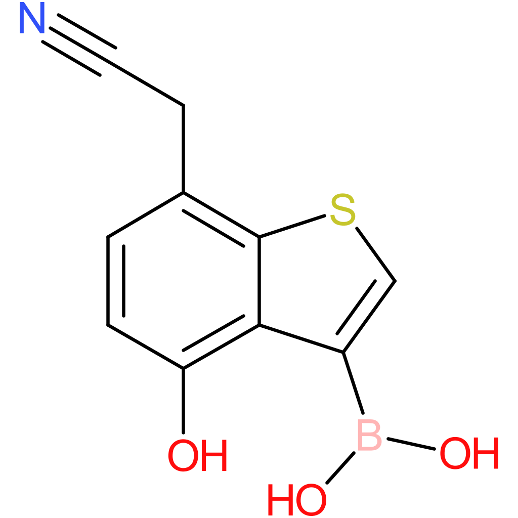 3-borono-4-hydroxybenzothiophene-7-acetonitrile
