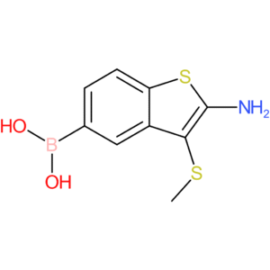 2-amino-3-(methylthio)benzothiophene-5-boronic acid