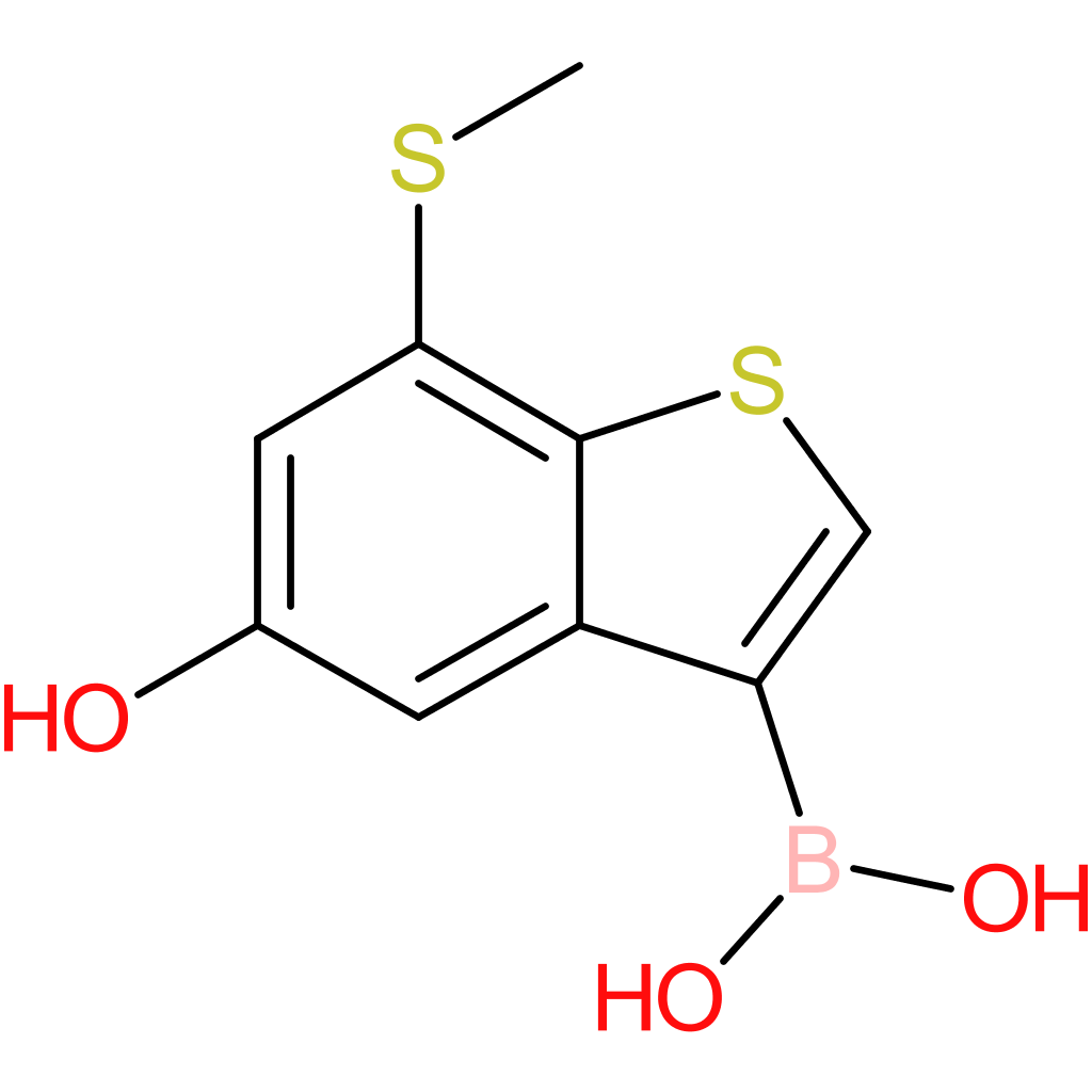5-hydroxy-7-(methylthio)benzothiophene-3-boronic acid