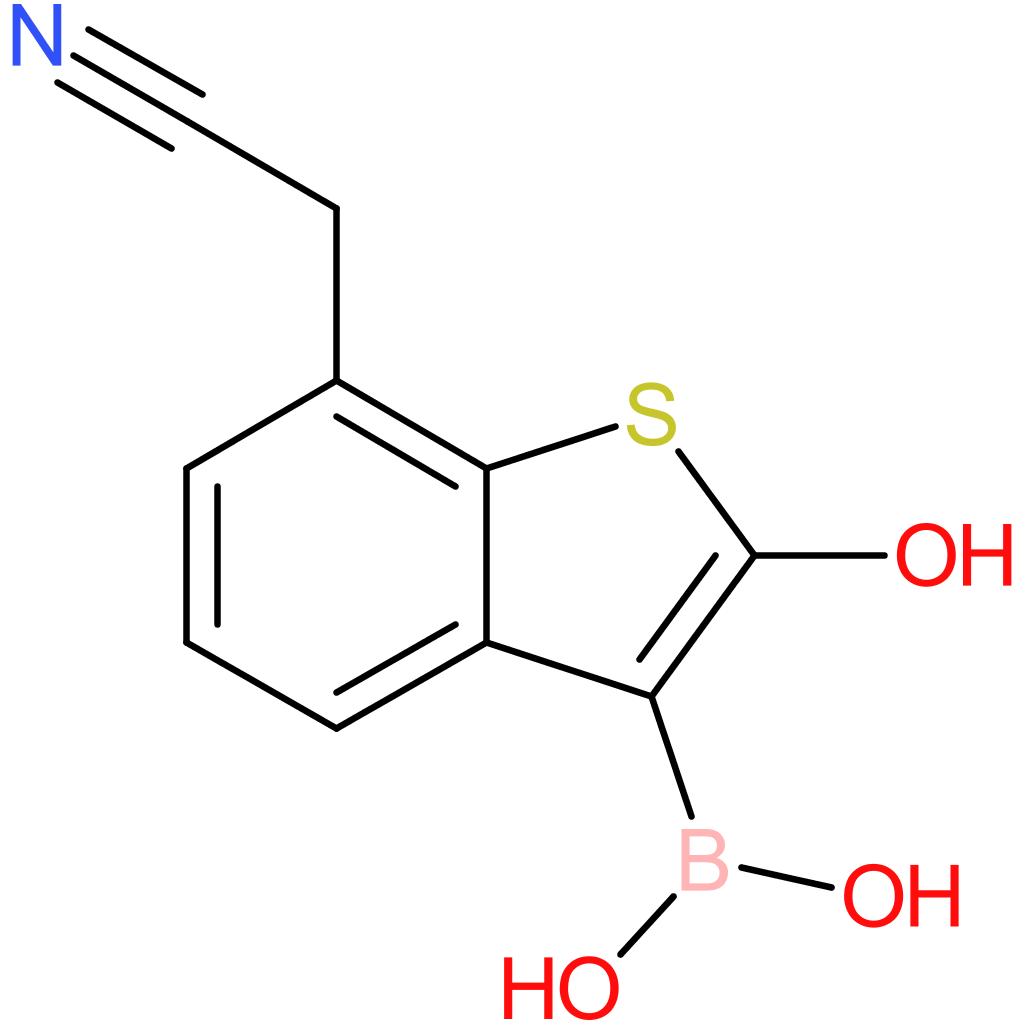3-borono-2-hydroxybenzothiophene-7-acetonitrile