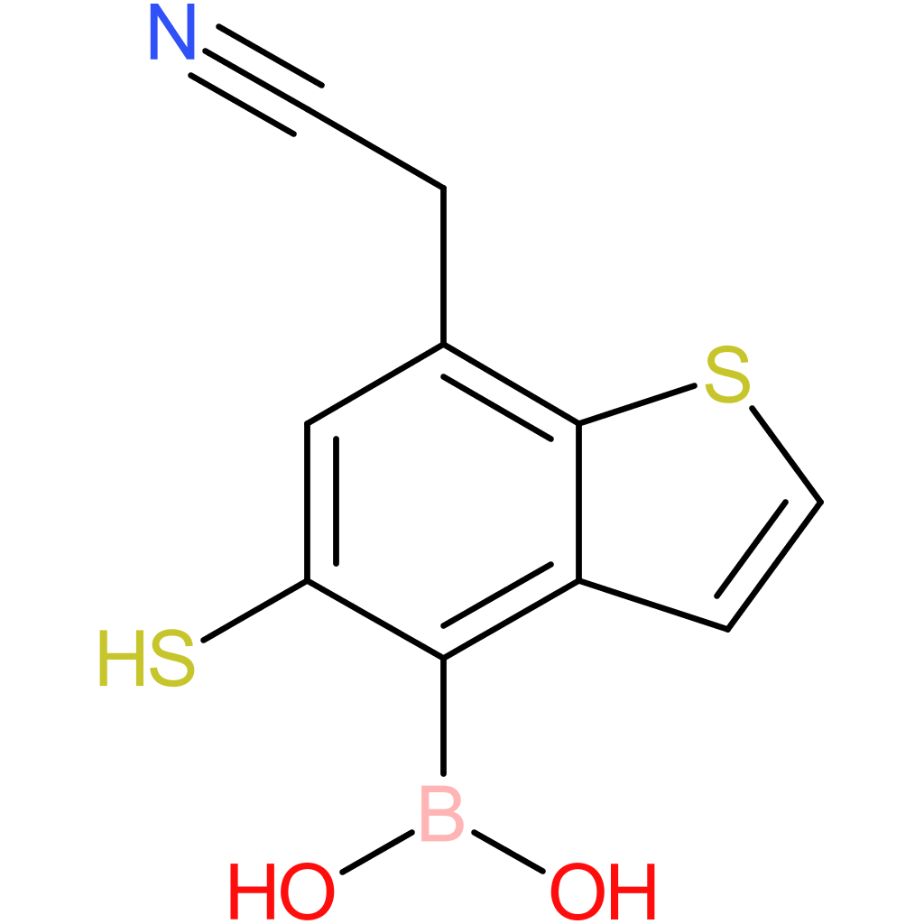 4-borono-5-mercaptobenzothiophene-7-acetonitrile