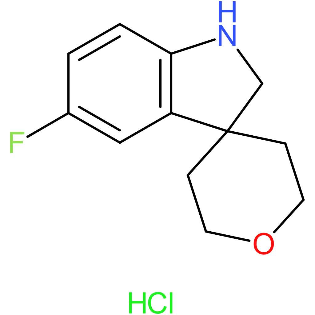 5-Fluoro-1,2-dihydrospiro[indole-3,4′-oxane] hydrochloride