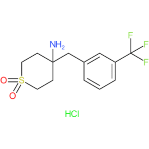 4-Amino-4-{[3-(trifluoromethyl)phenyl]methyl}-1lambda(6)-thiane-1,1-dione hydrochloride
