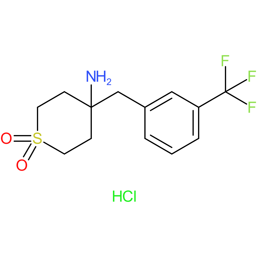 4-Amino-4-{[3-(trifluoromethyl)phenyl]methyl}-1lambda(6)-thiane-1,1-dione hydrochloride