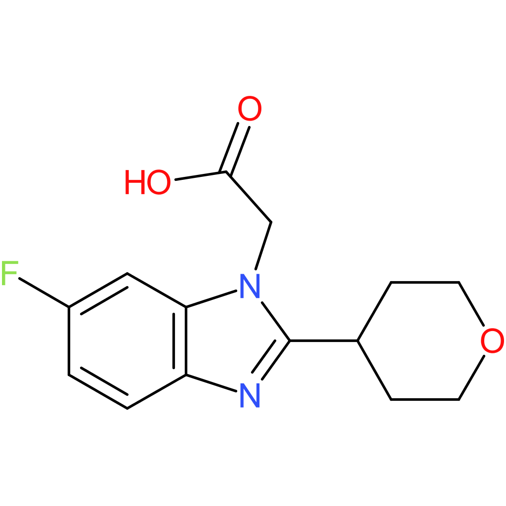 2-{6-Fluoro-2-(tetrahydro-2H-pyran-4-yl)-1H-benzo[d]imidazol-1-yl}acetic acid