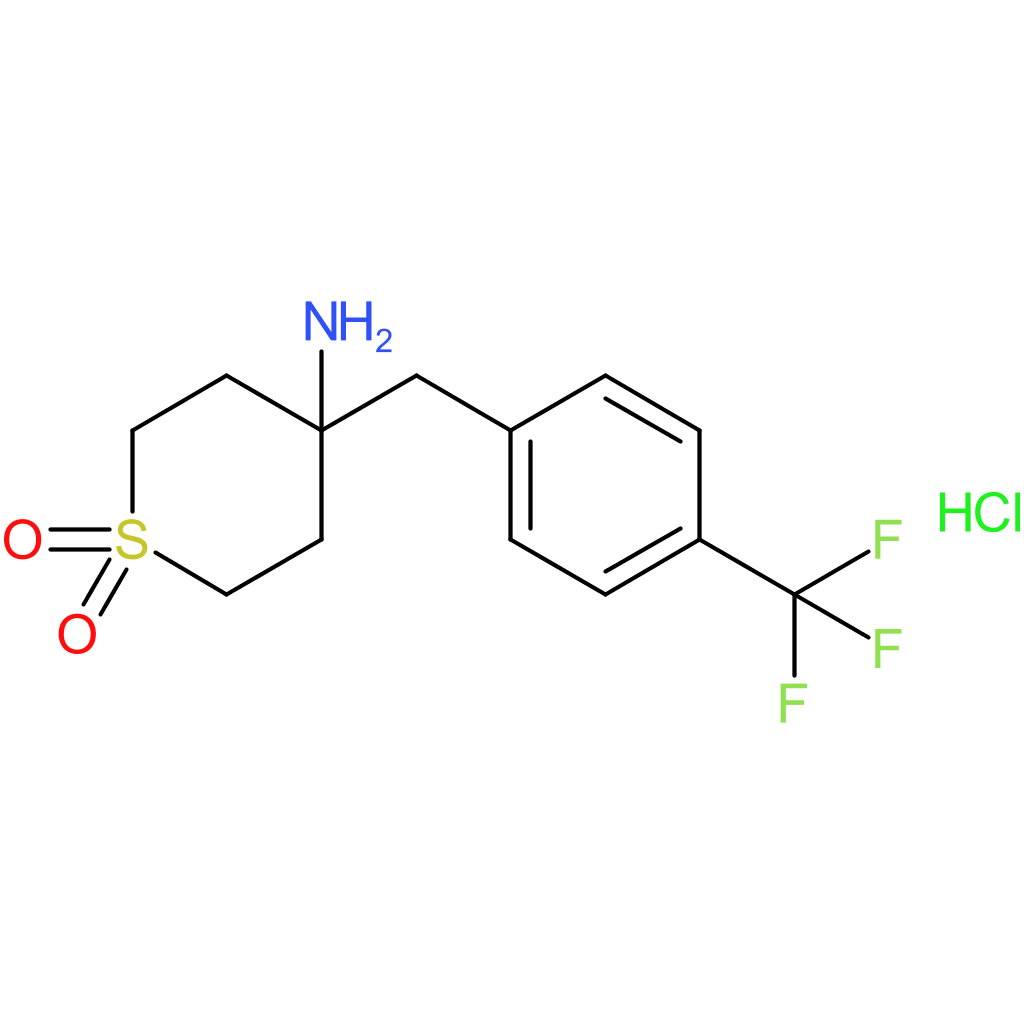 4-Amino-4-{[4-(trifluoromethyl)phenyl]methyl}-1lambda(6)-thiane-1,1-dione hydrochloride