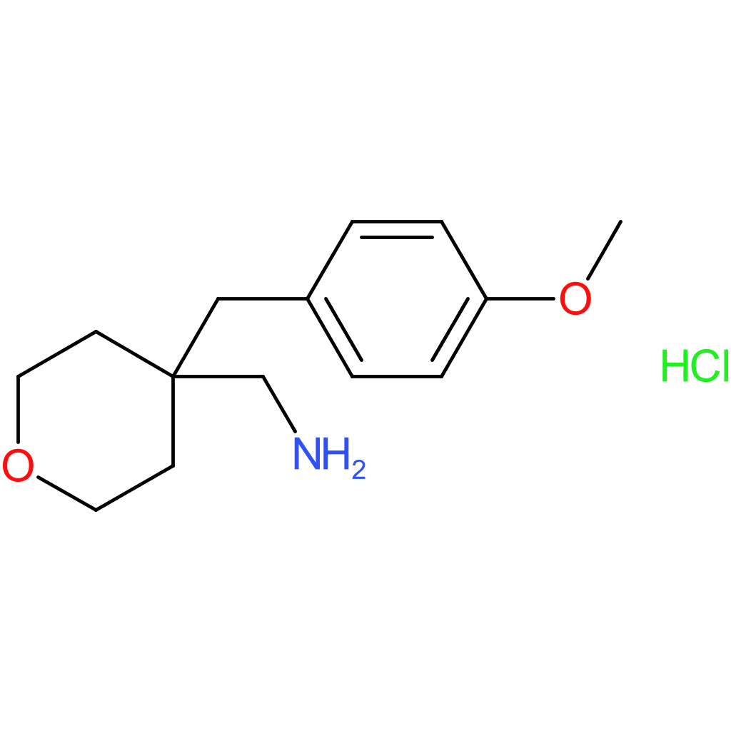 {4-[(4-Methoxyphenyl)methyl]oxan-4-yl}methanamine hydrochloride