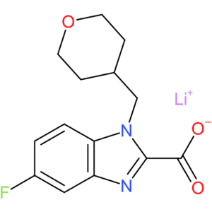 Lithium 5-fluoro-1-[(tetrahydro-2H-pyran-4-yl)methyl]-1H-benzo[d]imidazole-2-carboxylate