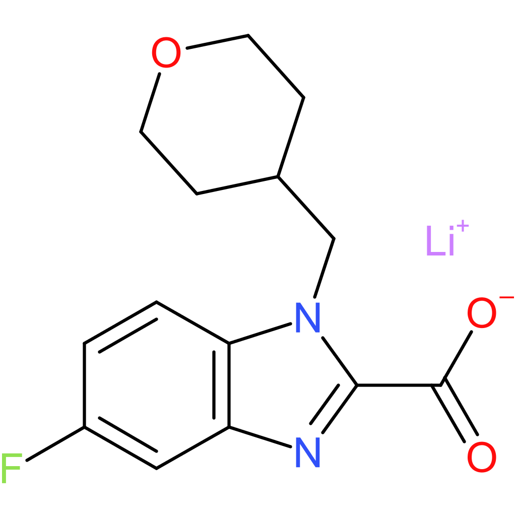 Lithium 5-fluoro-1-[(tetrahydro-2H-pyran-4-yl)methyl]-1H-benzo[d]imidazole-2-carboxylate