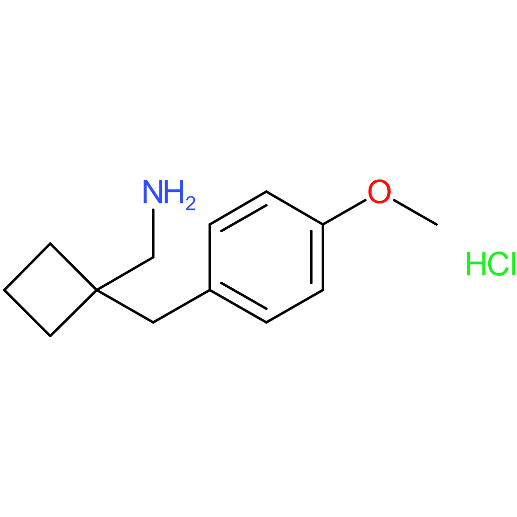 {1-[(4-Methoxyphenyl)methyl]cyclobutyl}methanamine hydrochloride