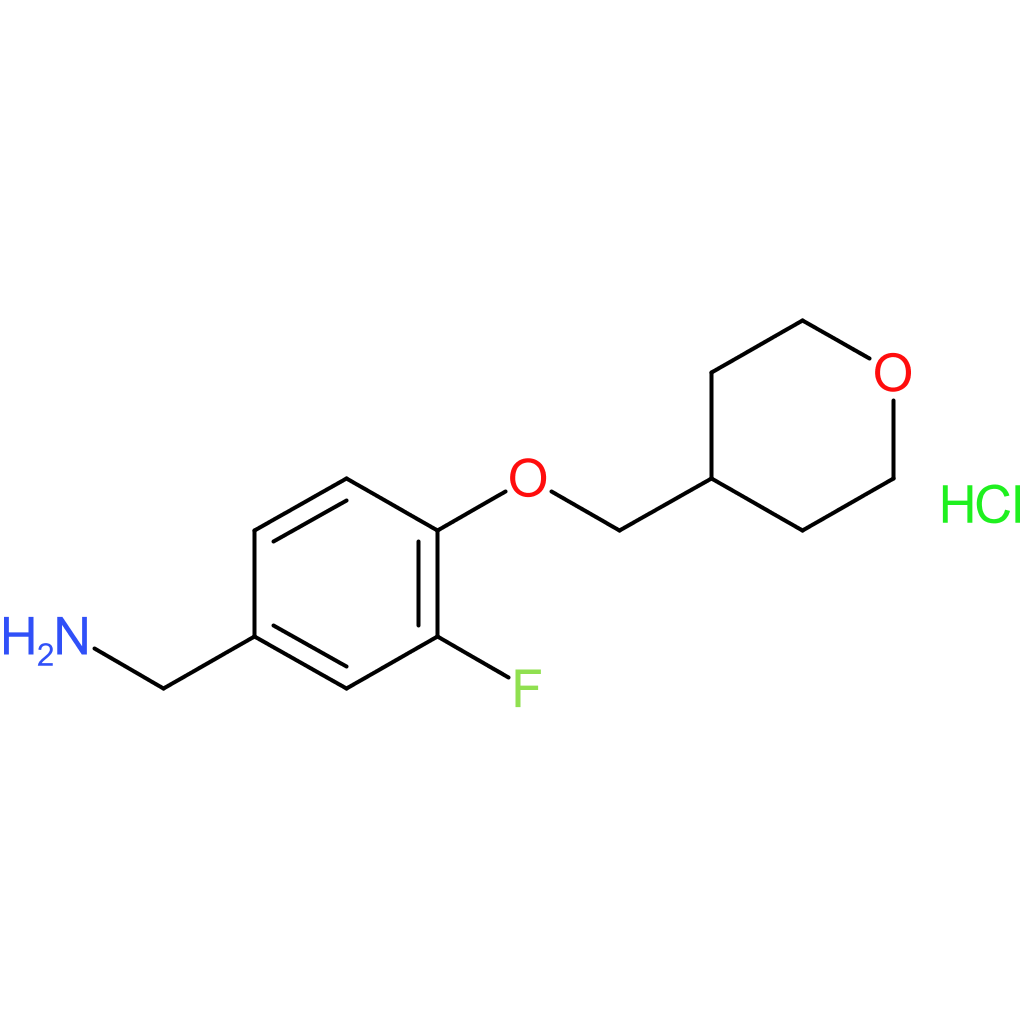 [3-Fluoro-4-(oxan-4-ylmethoxy)phenyl]methanamine hydrochloride
