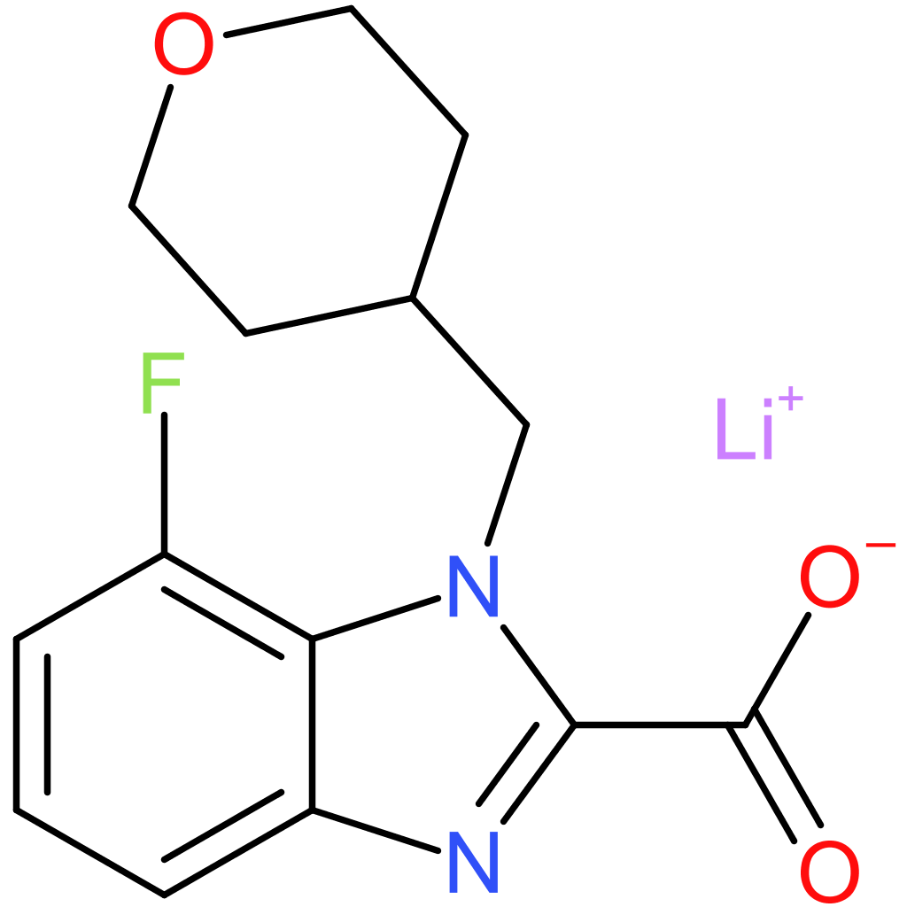Lithium 7-fluoro-1-[(tetrahydro-2H-pyran-4-yl)methyl]-1H-benzo[d]imidazole-2-carboxylate