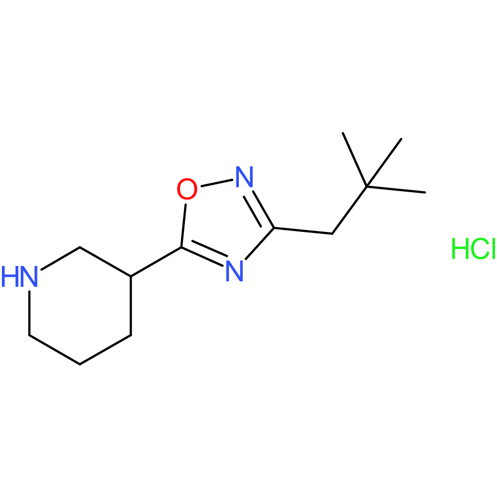 3-[3-(2,2-Dimethylpropyl)-1,2,4-oxadiazol-5-yl]piperidine hydrochloride