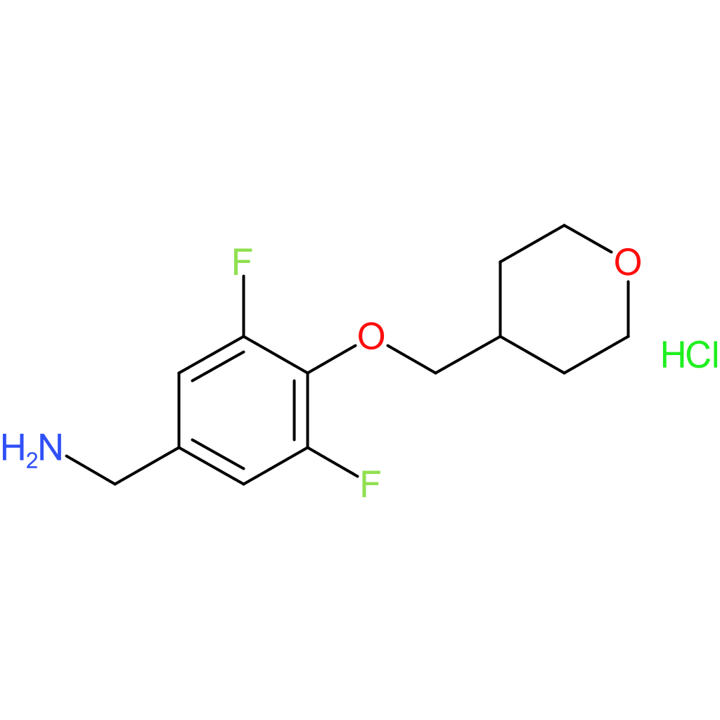 [3,5-Difluoro-4-(oxan-4-ylmethoxy)phenyl]methanamine hydrochloride