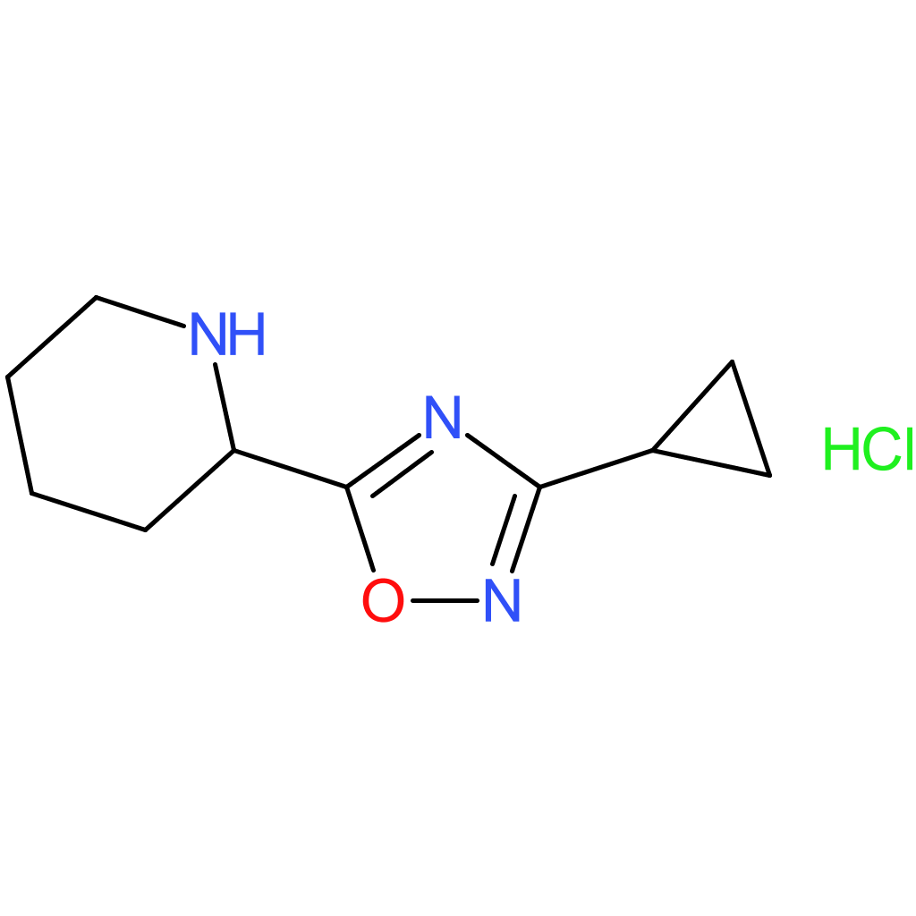2-(3-Cyclopropyl-1,2,4-oxadiazol-5-yl)piperidine hydrochloride