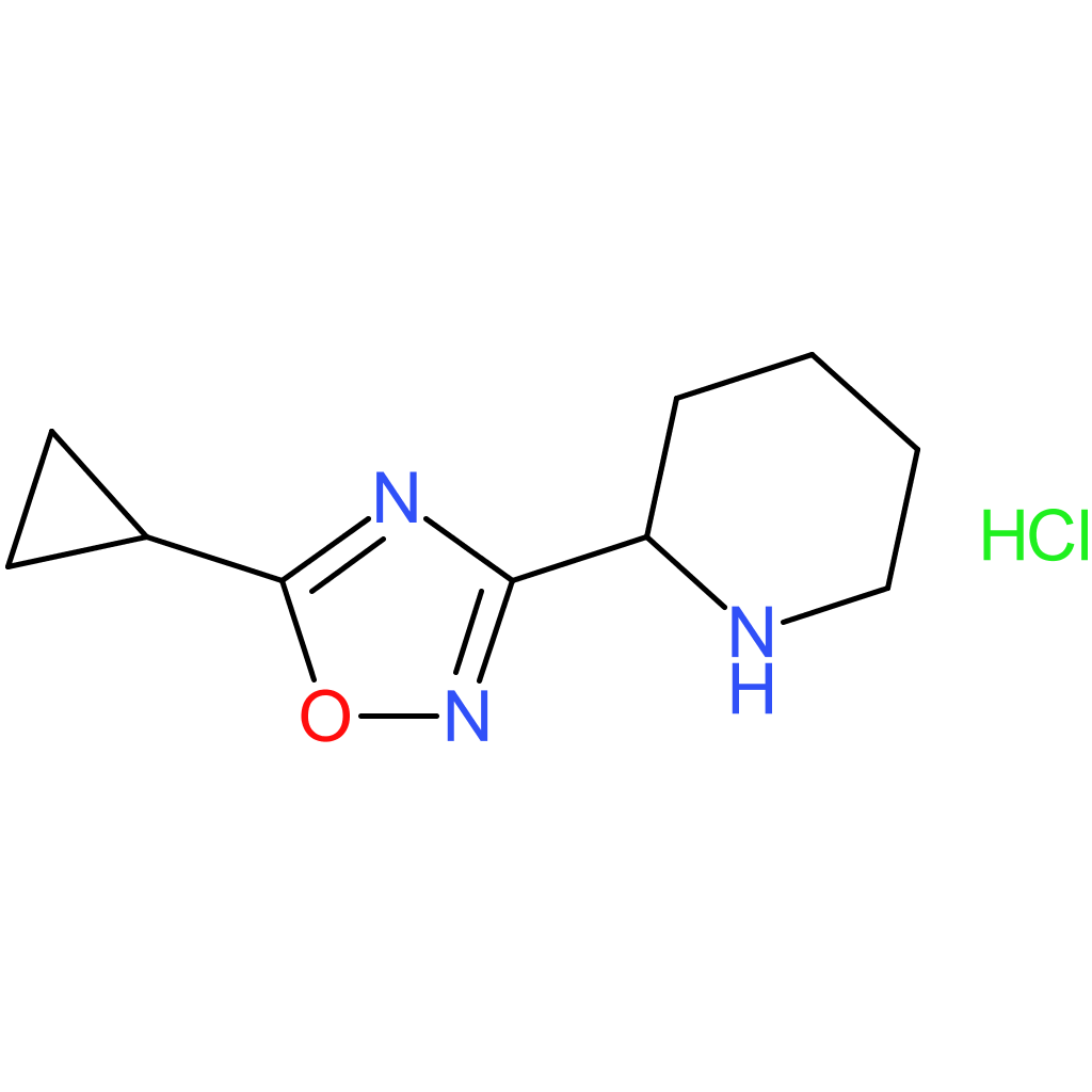 2-(5-Cyclopropyl-1,2,4-oxadiazol-3-yl)piperidine hydrochloride