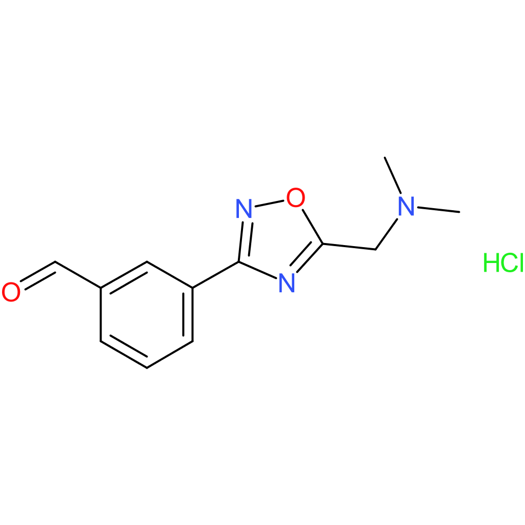 3-(5-((dimethylamino)methyl)-1,2,4-oxadiazol-3-yl)benzaldehyde hydrochloride