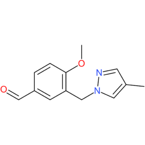 4-methoxy-3-((4-methyl-1H-pyrazol-1-yl)methyl)benzaldehyde