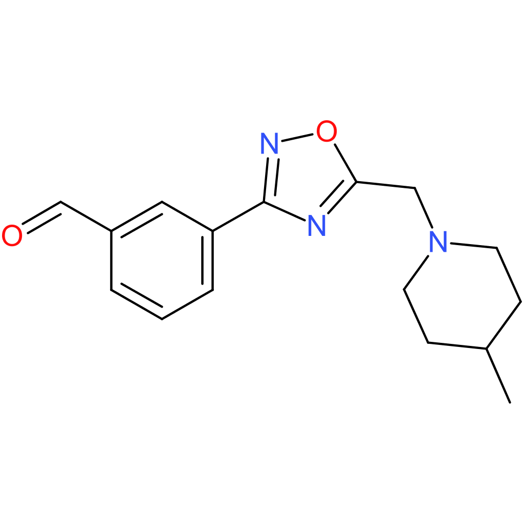 3-(5-((4-methylpiperidin-1-yl)methyl)-1,2,4-oxadiazol-3-yl)benzaldehyde
