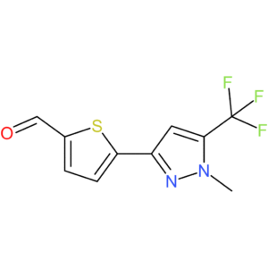 5-(1-methyl-5-(trifluoromethyl)-1H-pyrazol-3-yl)thiophene-2-carbaldehyde