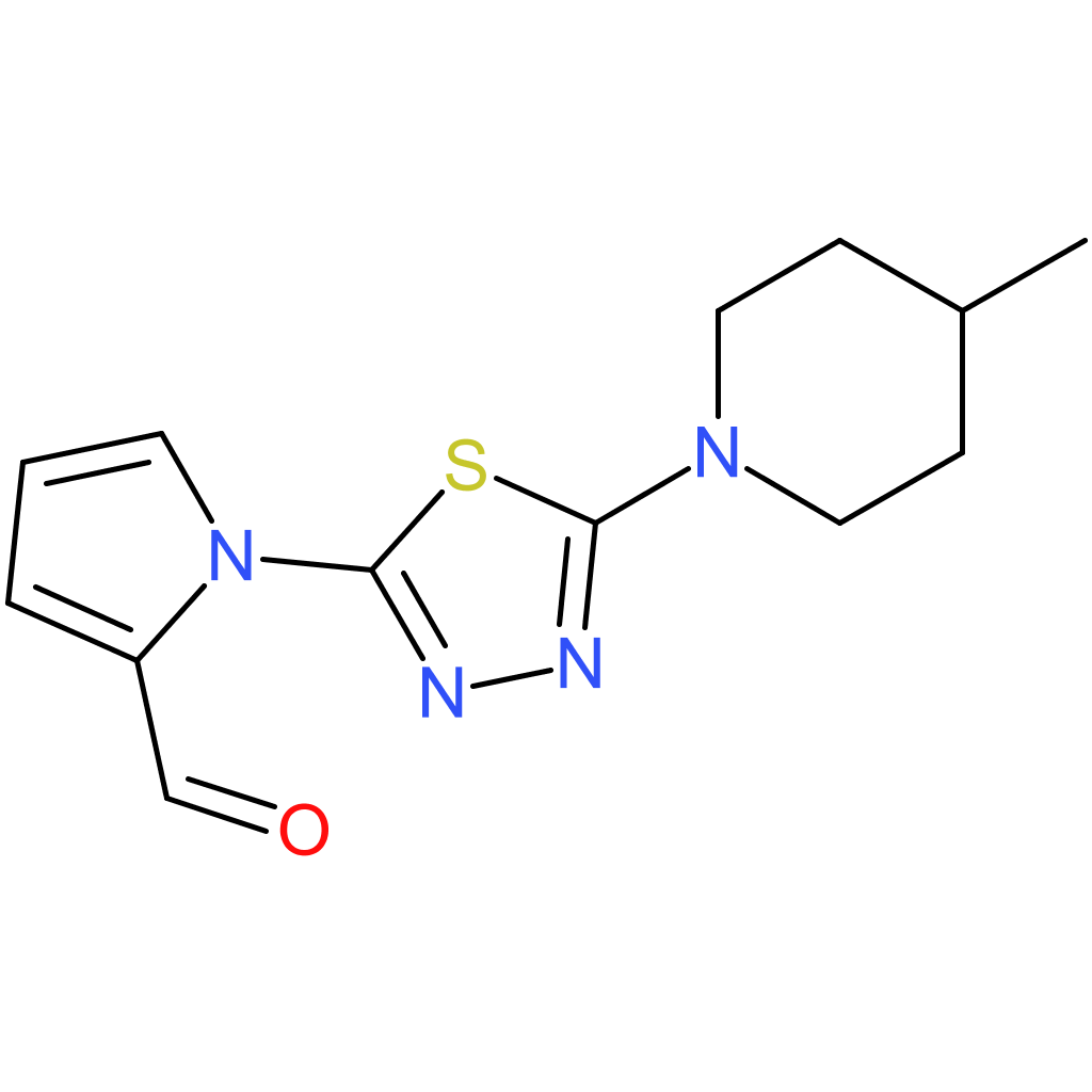 1-(5-(4-methylpiperidin-1-yl)-1,3,4-thiadiazol-2-yl)-1H-pyrrole-2-carbaldehyde