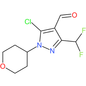 5-chloro-3-(difluoromethyl)-1-(tetrahydro-2H-pyran-4-yl)-1H-pyrazole-4-carbaldehyde